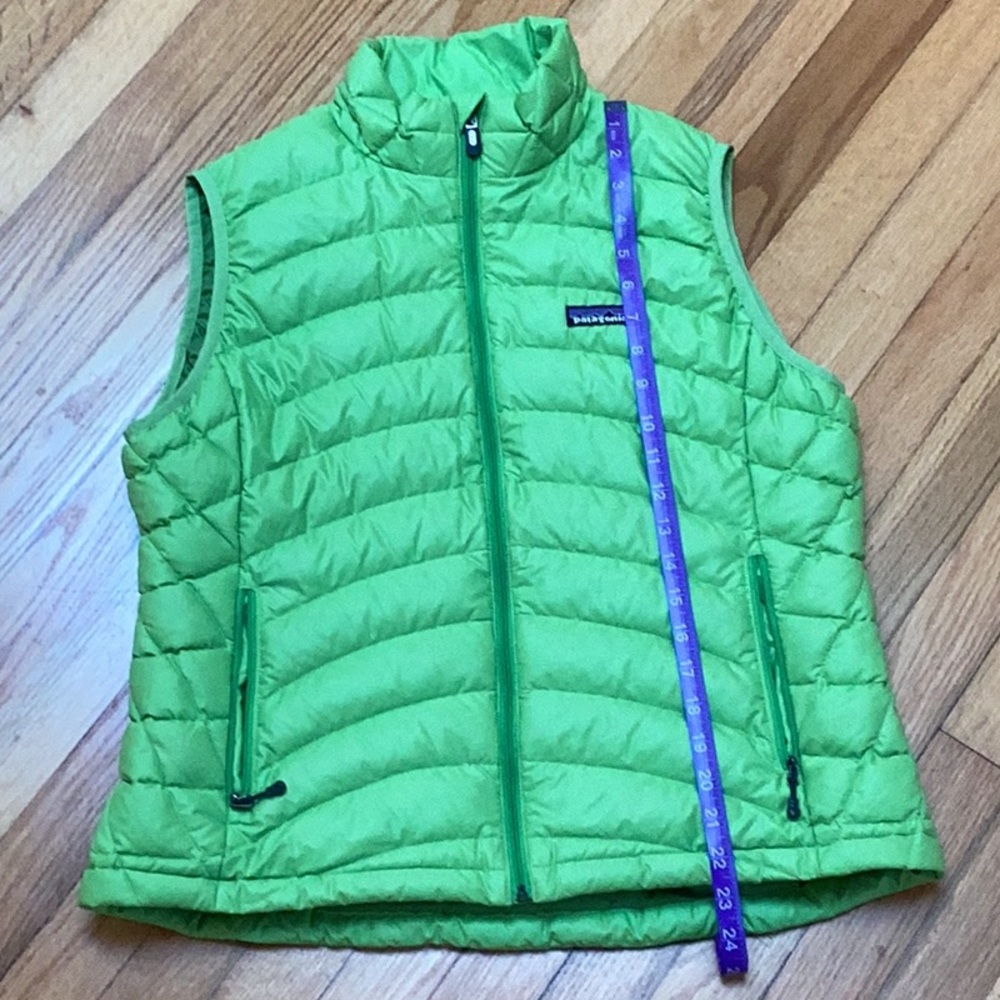 Patagonia Vest Green Down Sweater 800 Goose Full Zip Puffer size large - Picture 11 of 11